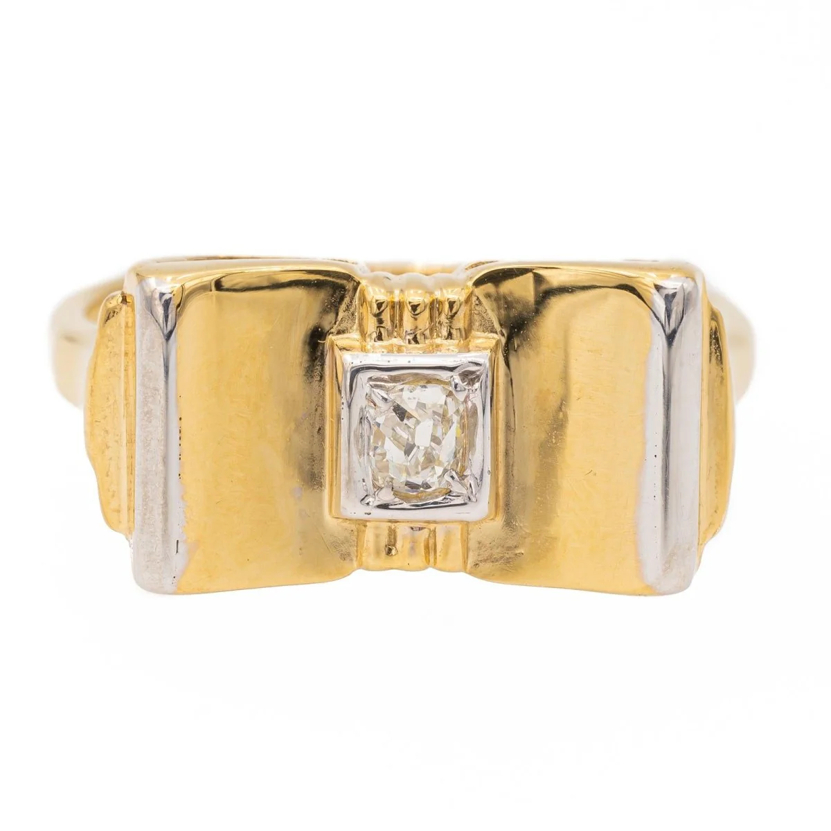 Bague Tank Or jaune Diamant