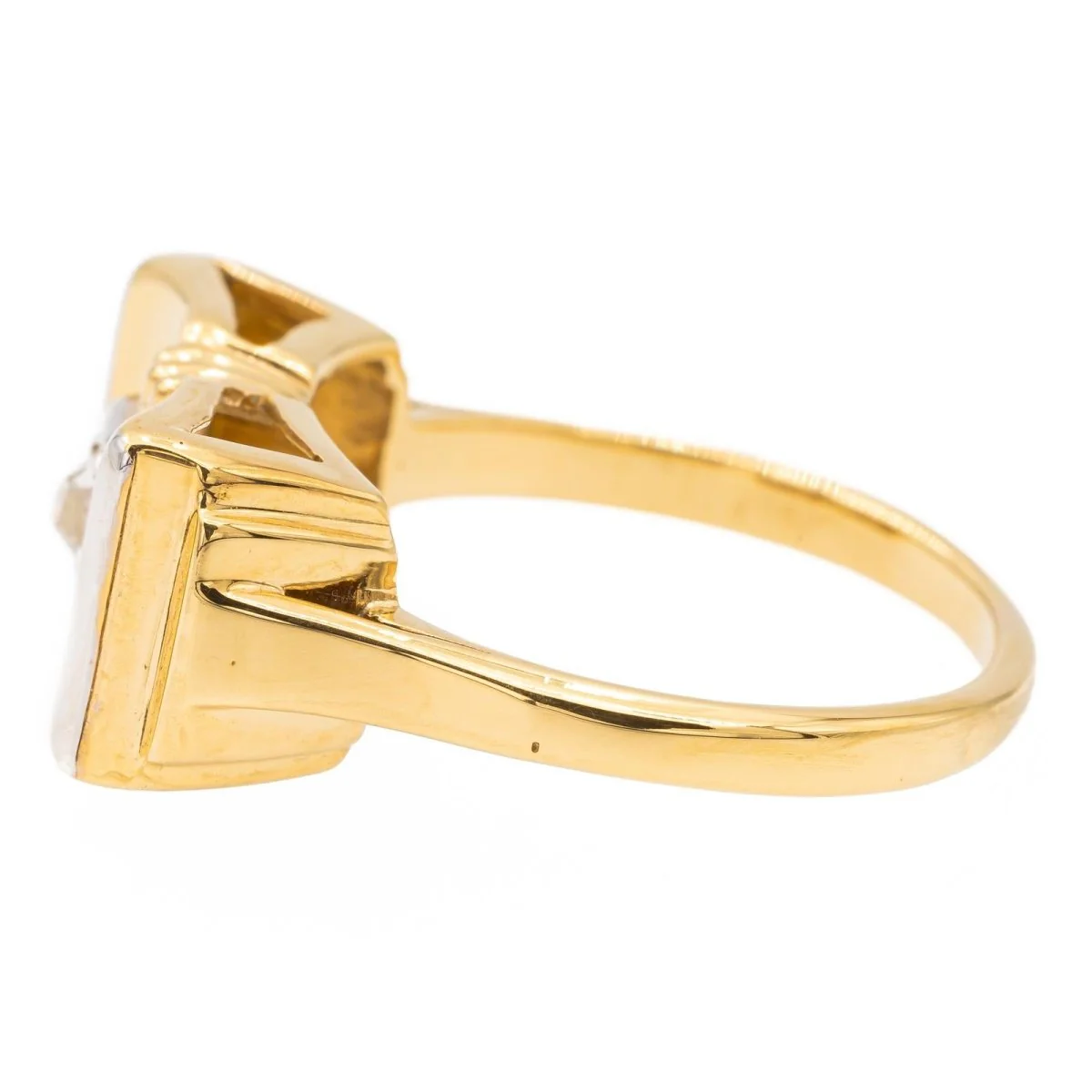 Bague Tank Or jaune Diamant - Image 4