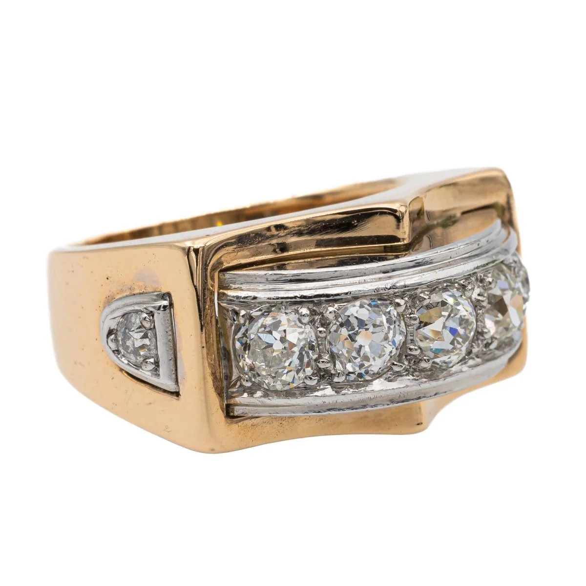Bague Tank en or jaune et diamants - Image 7
