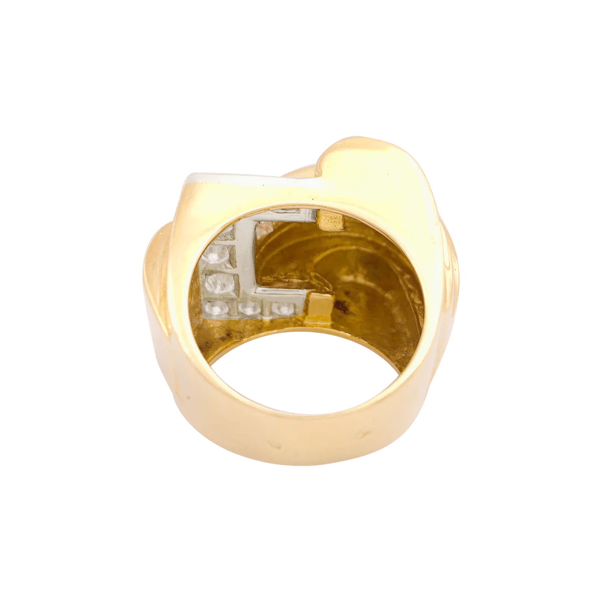 Bague Tank en or jaune et diamants - Image 4