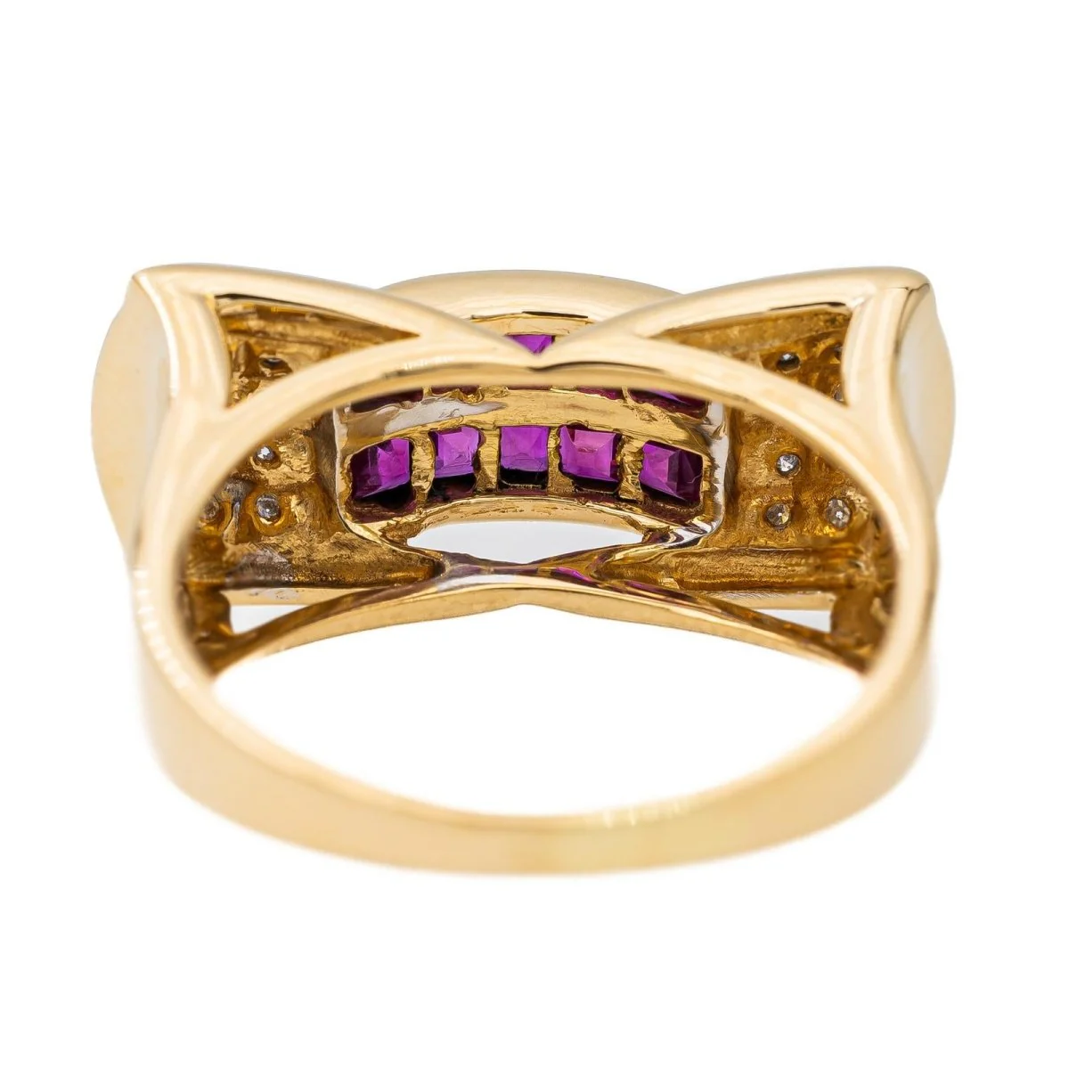 Bague Tank en or rose, or jaune, rubis et diamants - Image 5