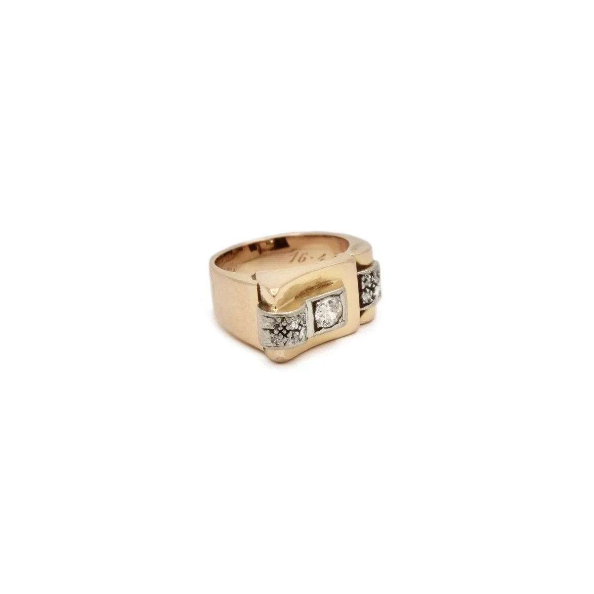 Bague Tank en or rose et diamants - Image 3