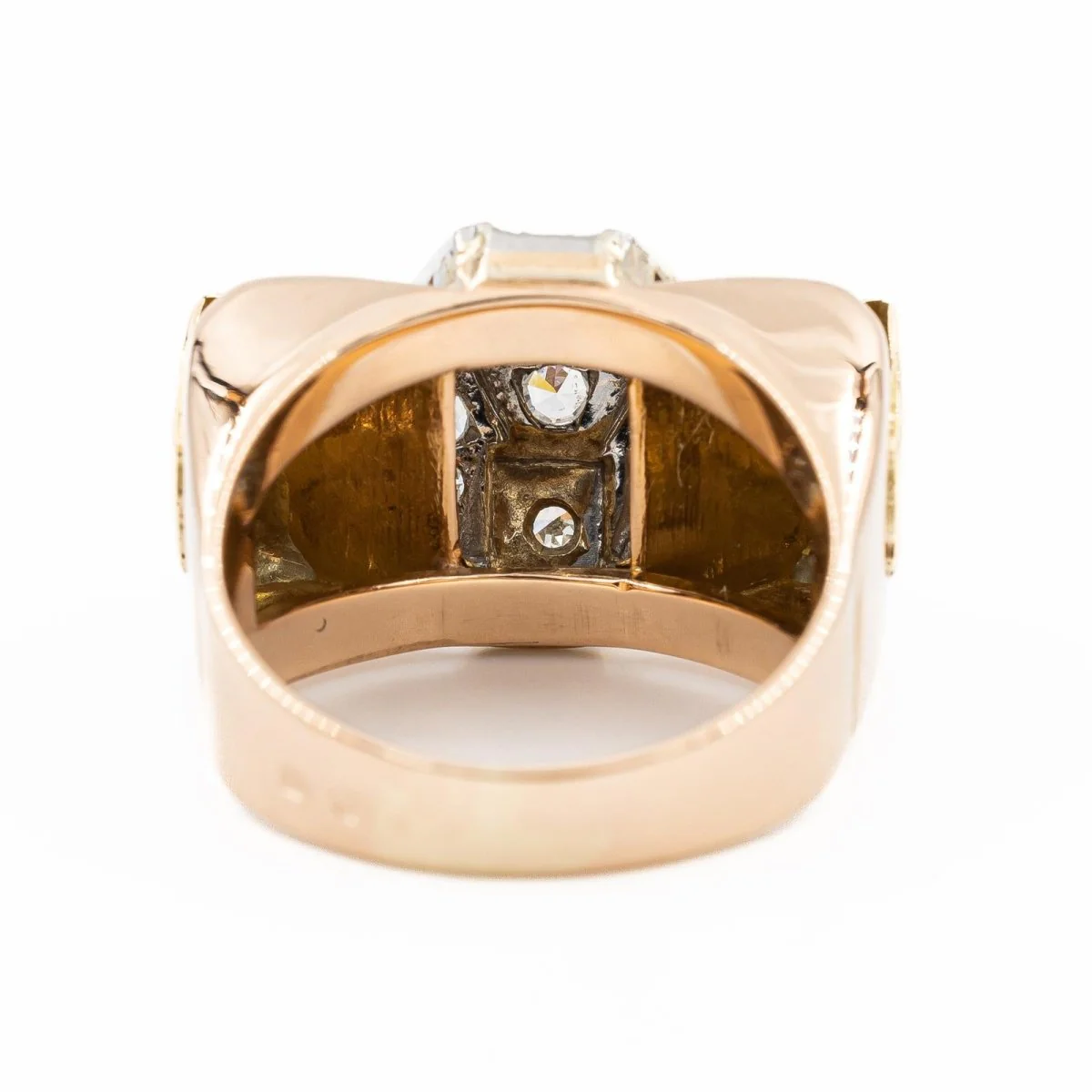 Bague Tank en or rose, platine et diamants - Image 6