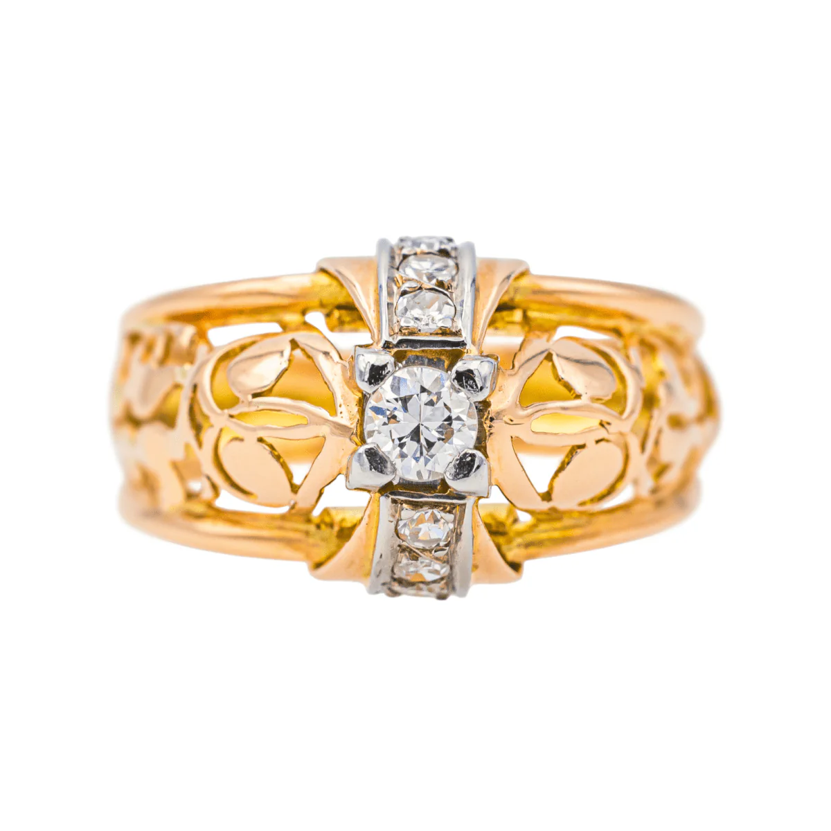 Bague Tank en or rose et diamants