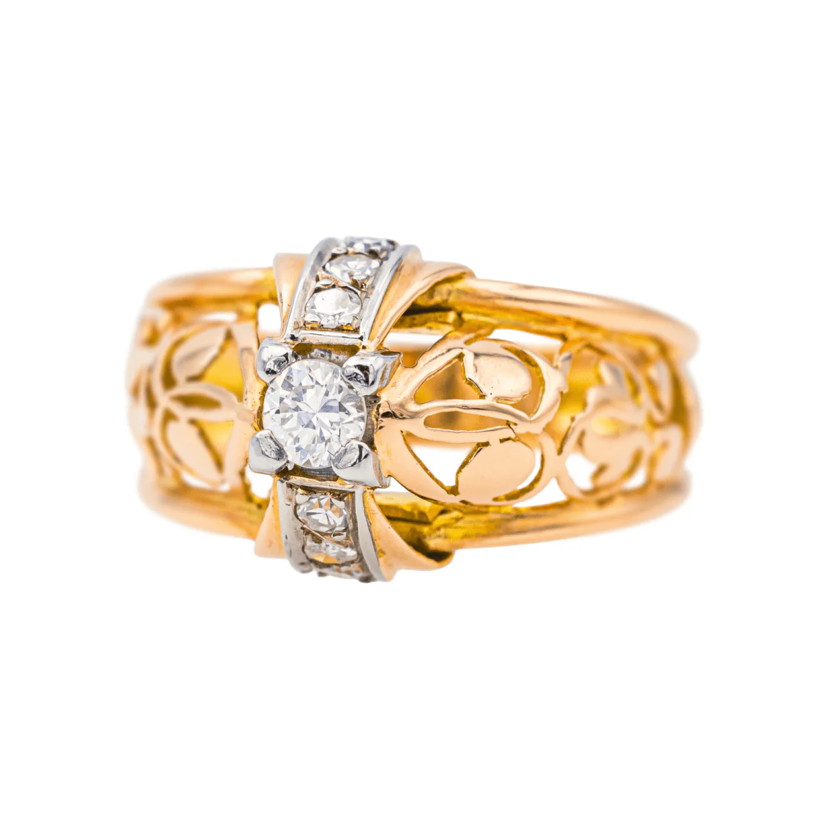 Bague Tank en or rose et diamants - Image 3