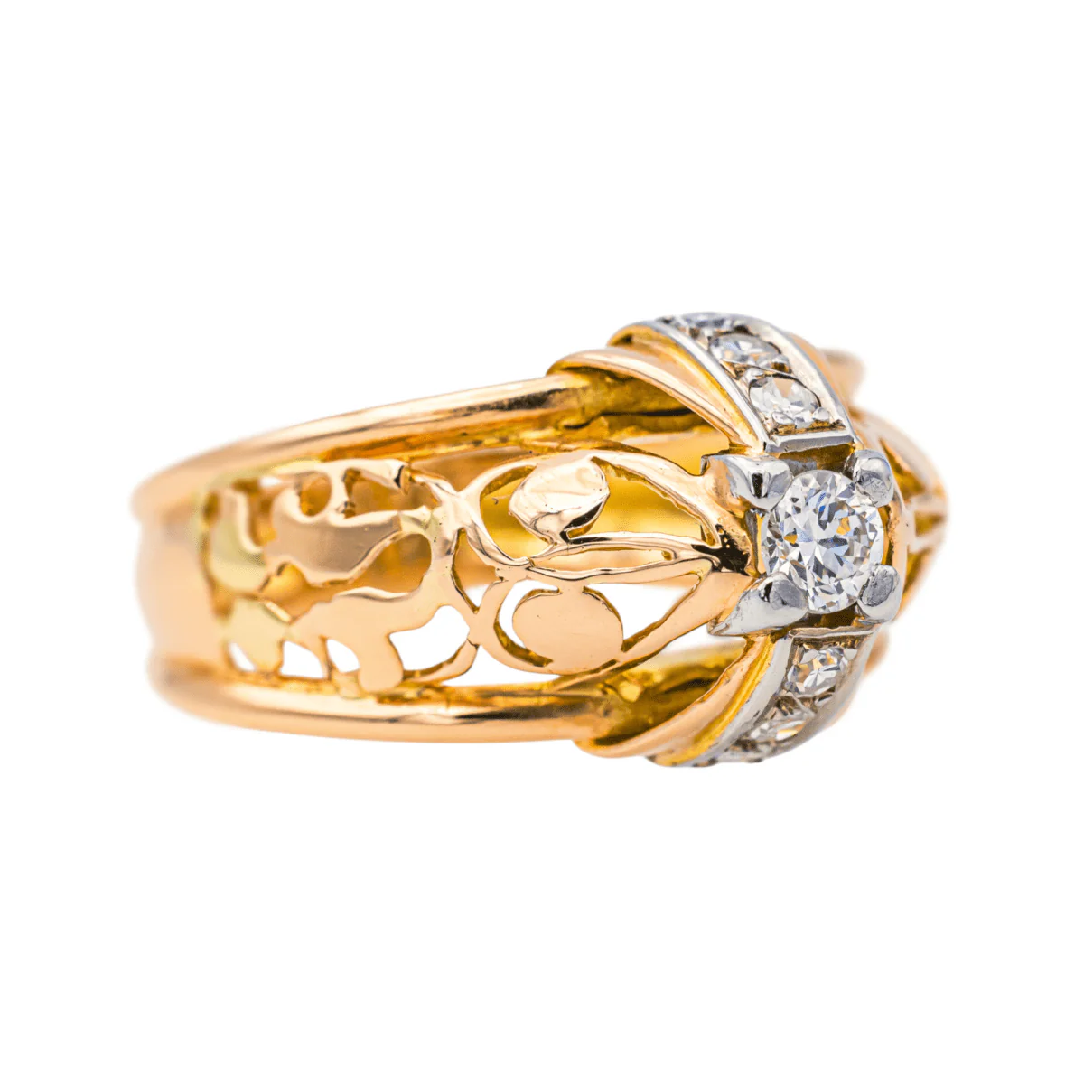 Bague Tank en or rose et diamants - Image 6