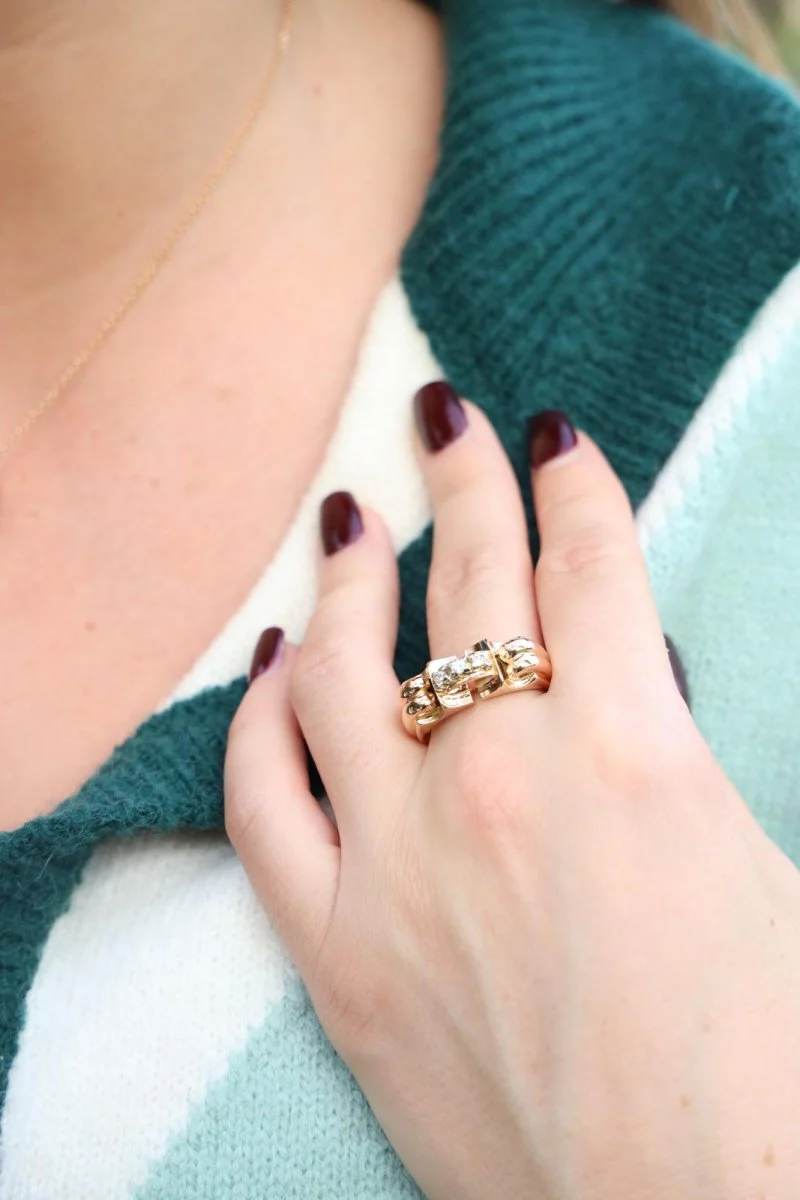 Bague Tank Or rose Diamant - Image 2