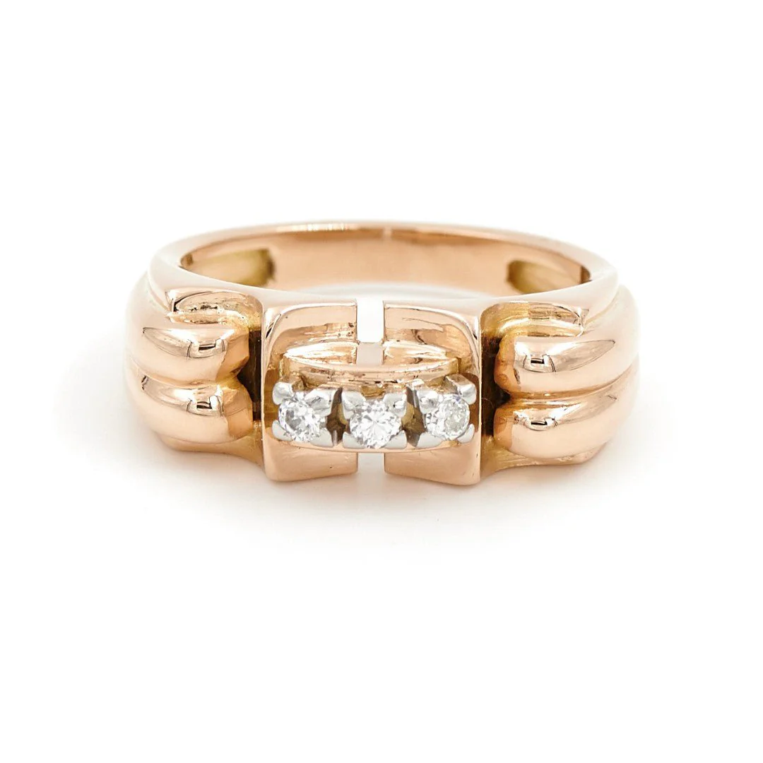 Bague Tank Or rose Diamant - Image 3