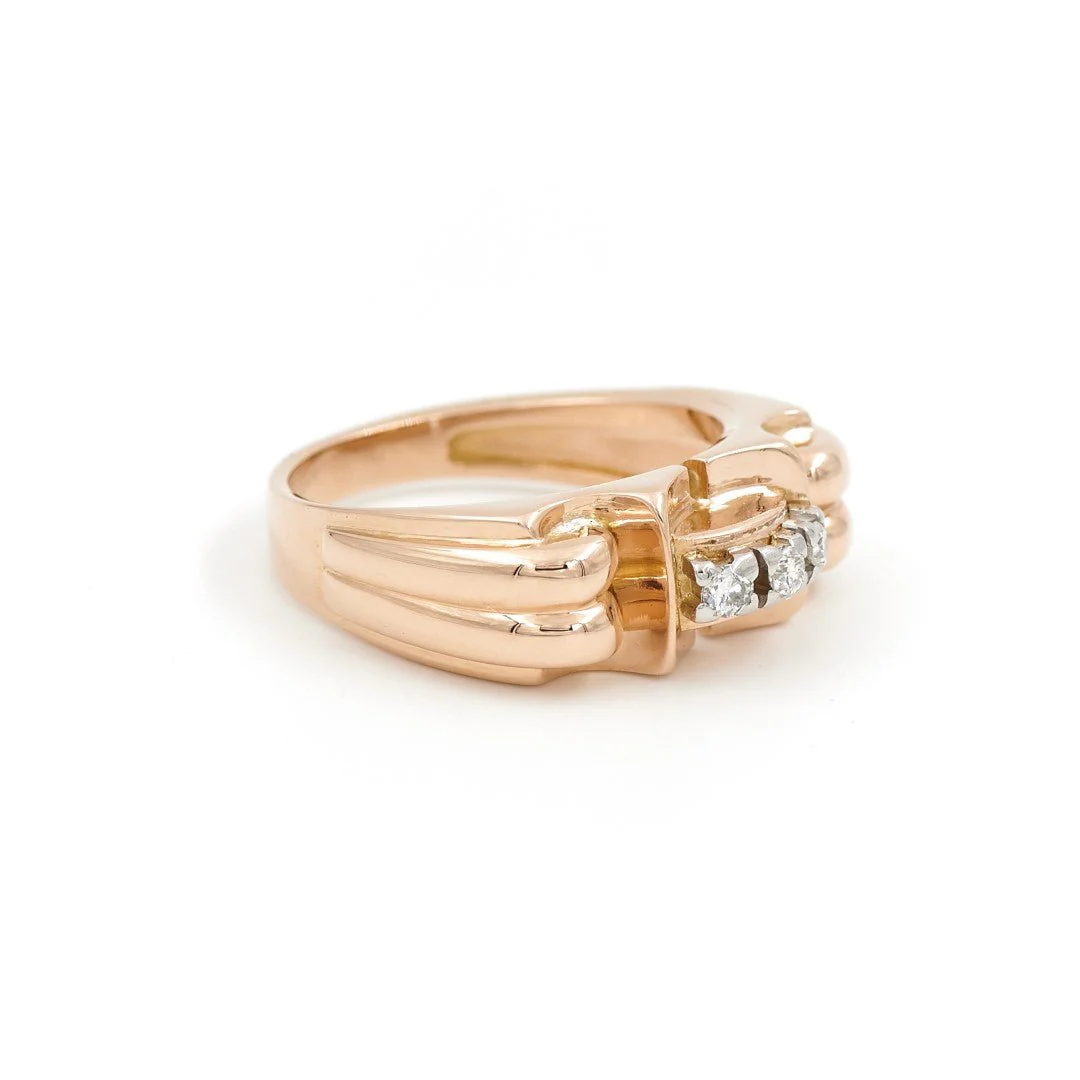 Bague Tank Or rose Diamant - Image 4