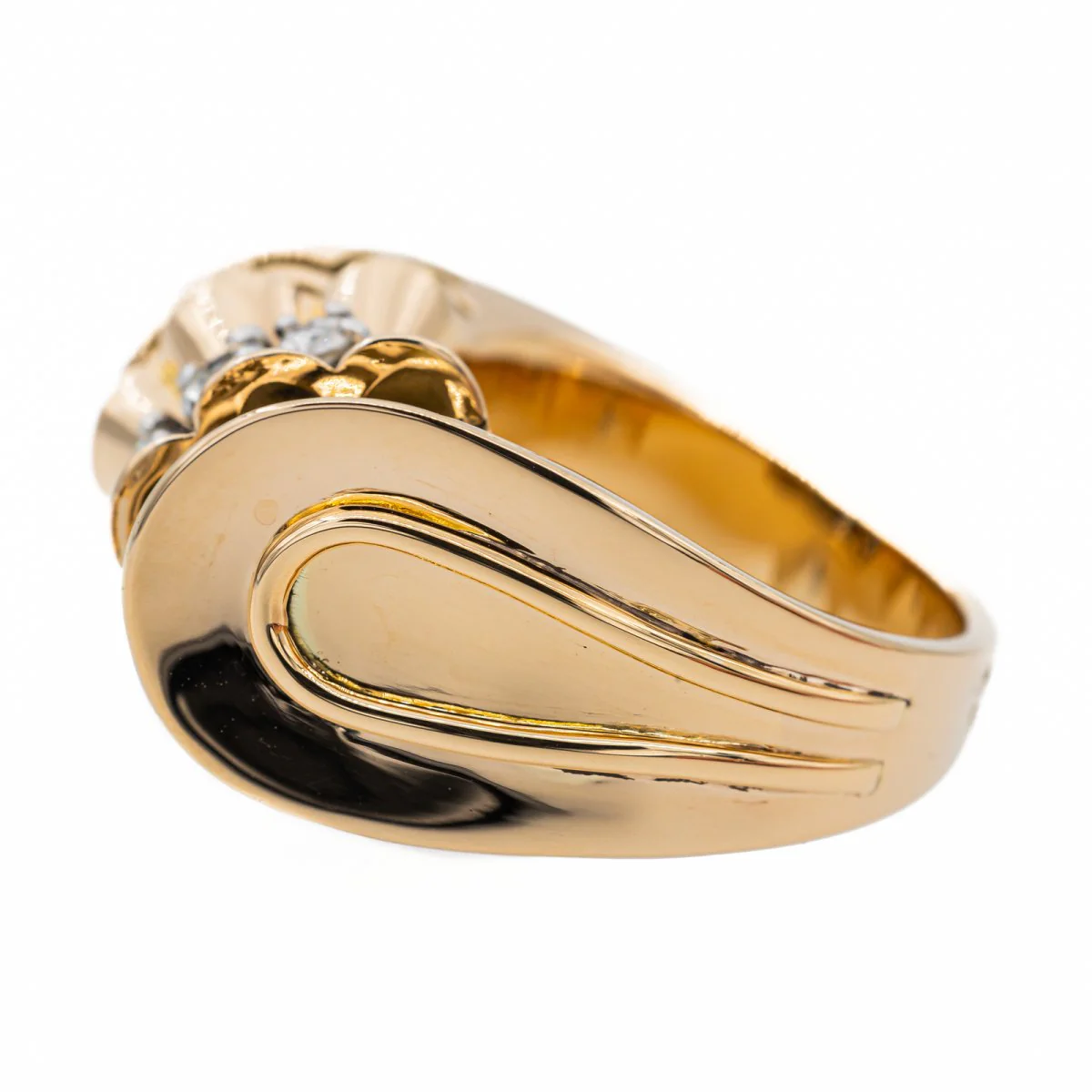 Bague Tank en or rose, platine et diamant - Image 4