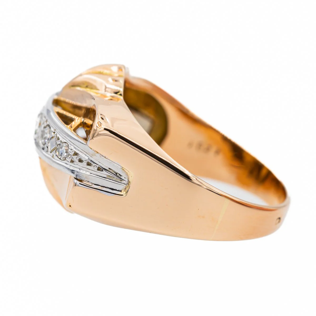 Bague Tank en or rose et diamant - Image 4