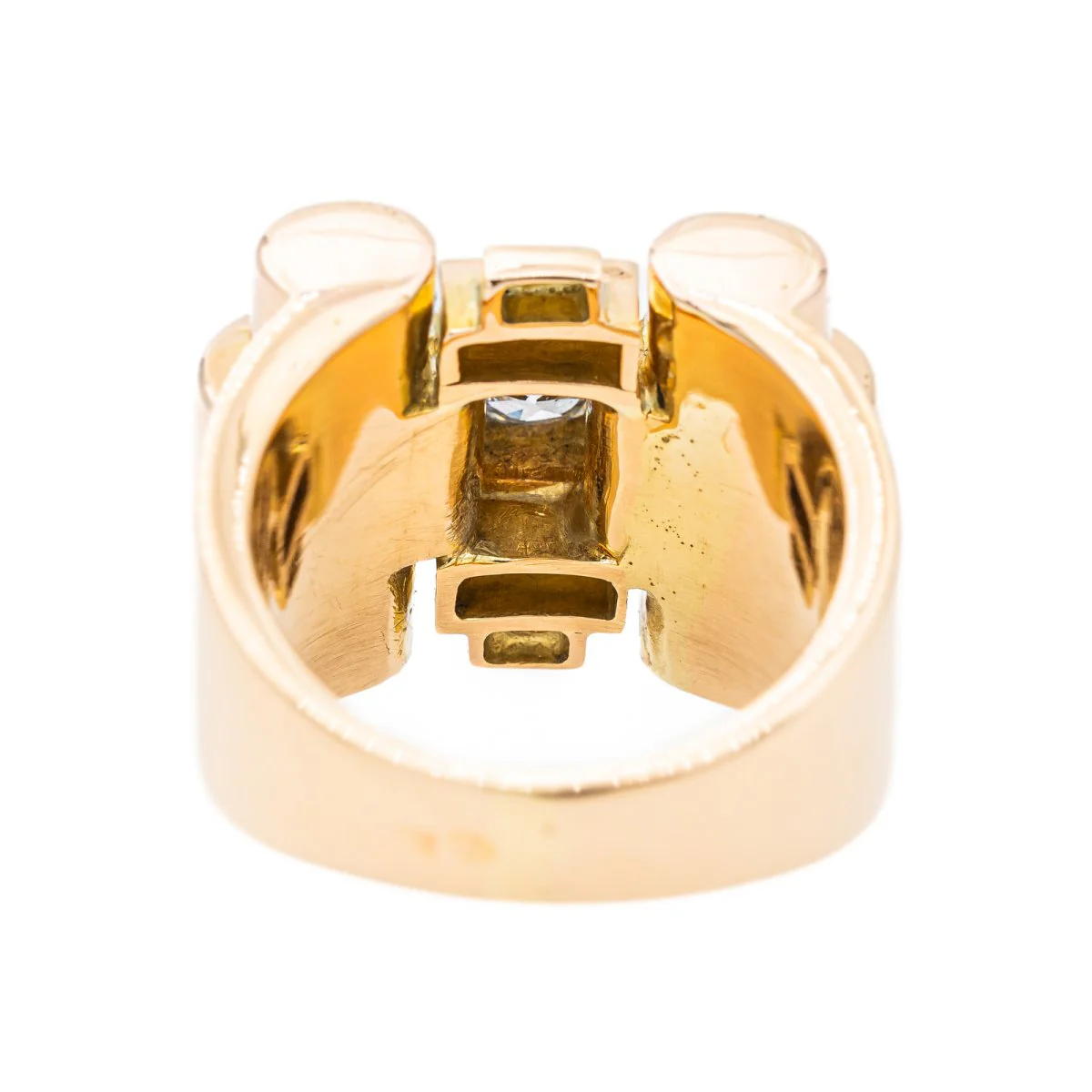 Bague Tank en or rose et diamant - Image 5