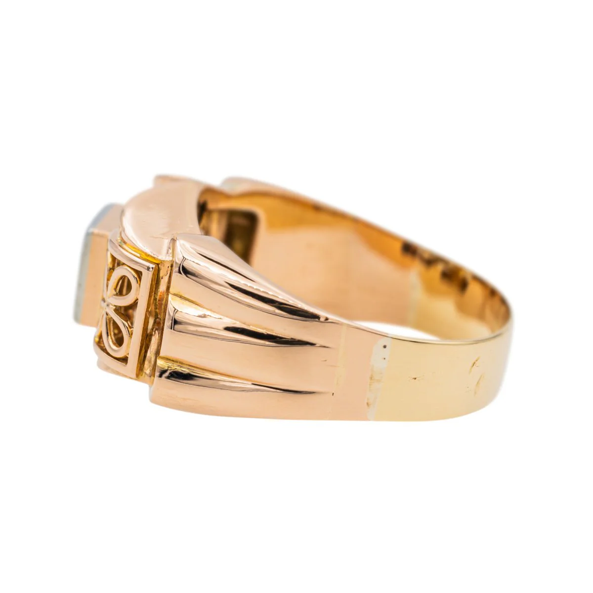 Bague Tank en or rose, platine et diamant - Image 4