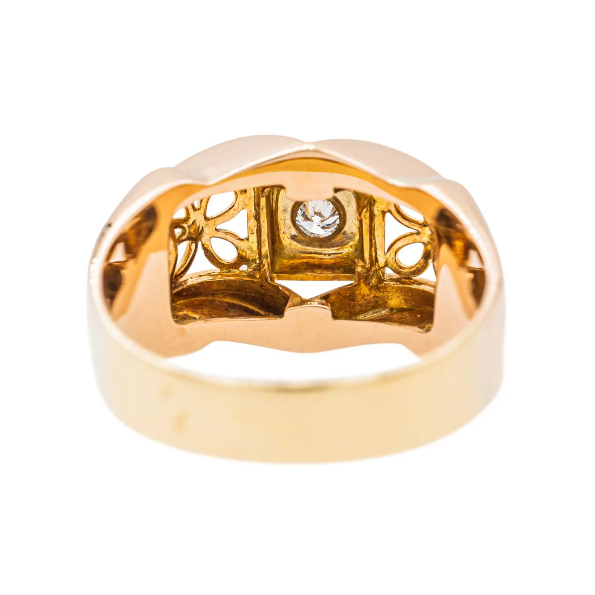 Bague Tank en or rose, platine et diamant - Image 6
