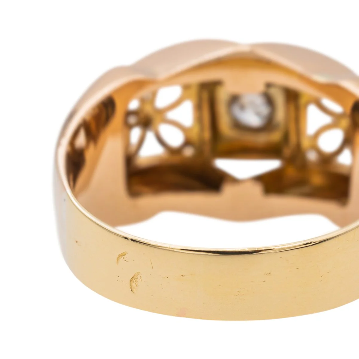Bague Tank en or rose, platine et diamant - Image 7