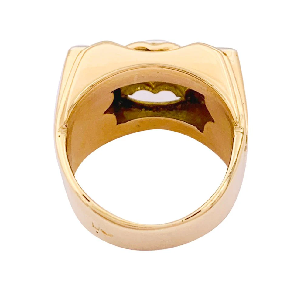 Bague "Tank" or rose, platine, diamants. - Image 5