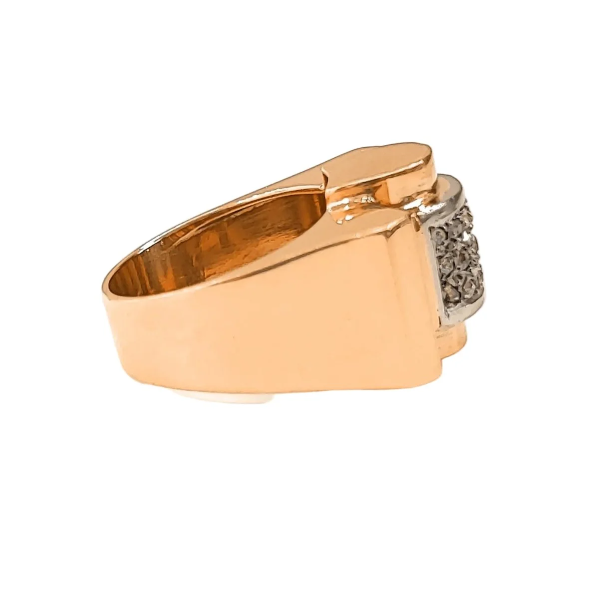 Bague Tank or rose, platine et diamants - Image 5