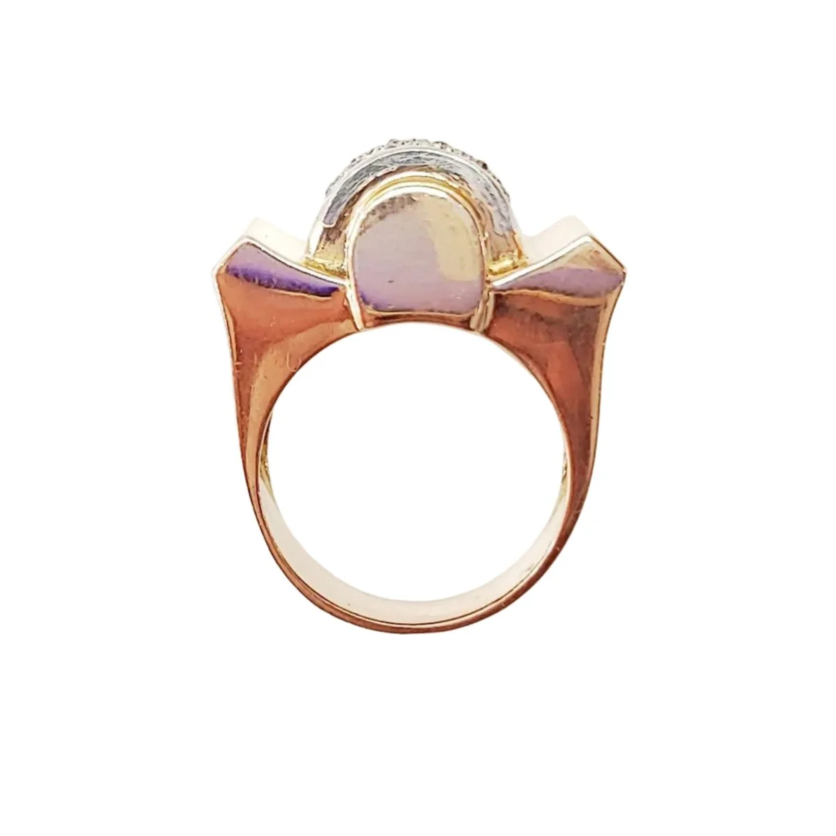 Bague Tank or rose, platine et diamants - Image 6