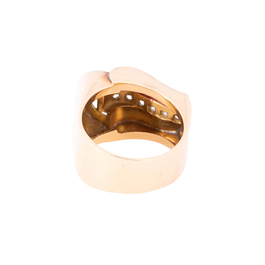 Bague Tank en or rose, rubis et diamants - Image 4
