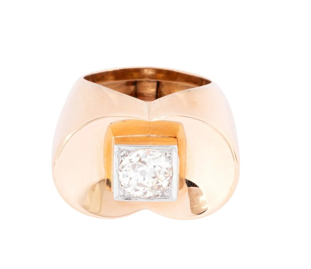 Bague Tank ornée d'un diamant