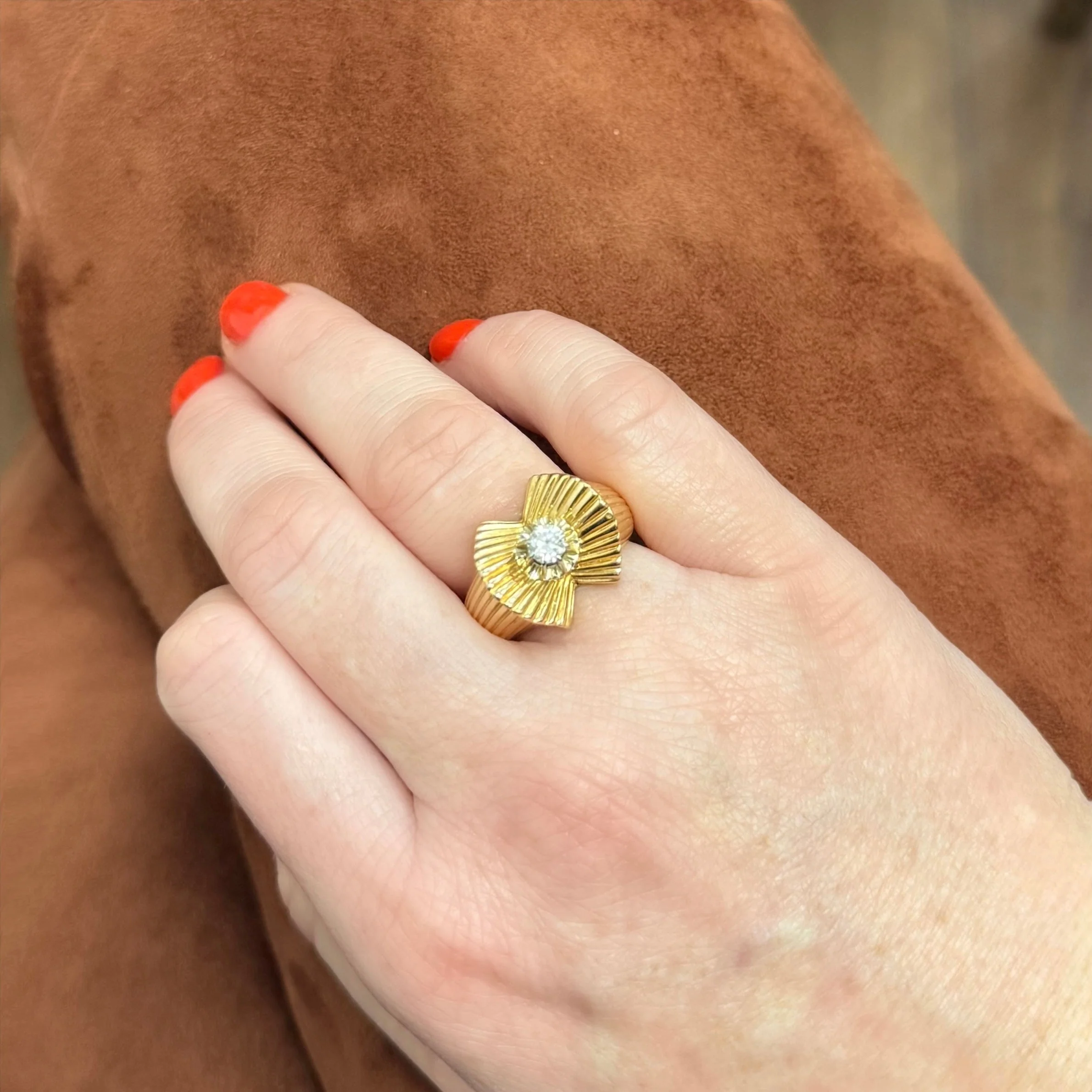 Bague Tank en or jaune et diamant - Image 2