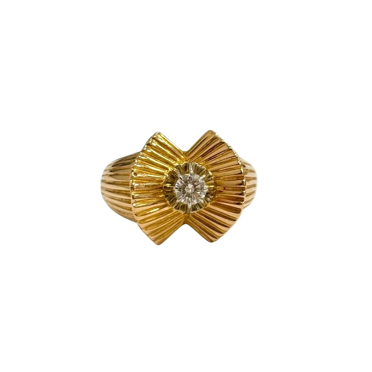 Bague Tank en or jaune et diamant