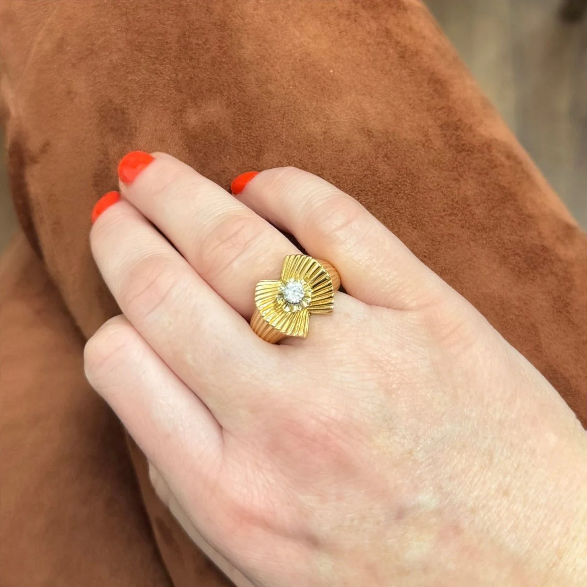 Bague Tank en or jaune et diamant - Image 2