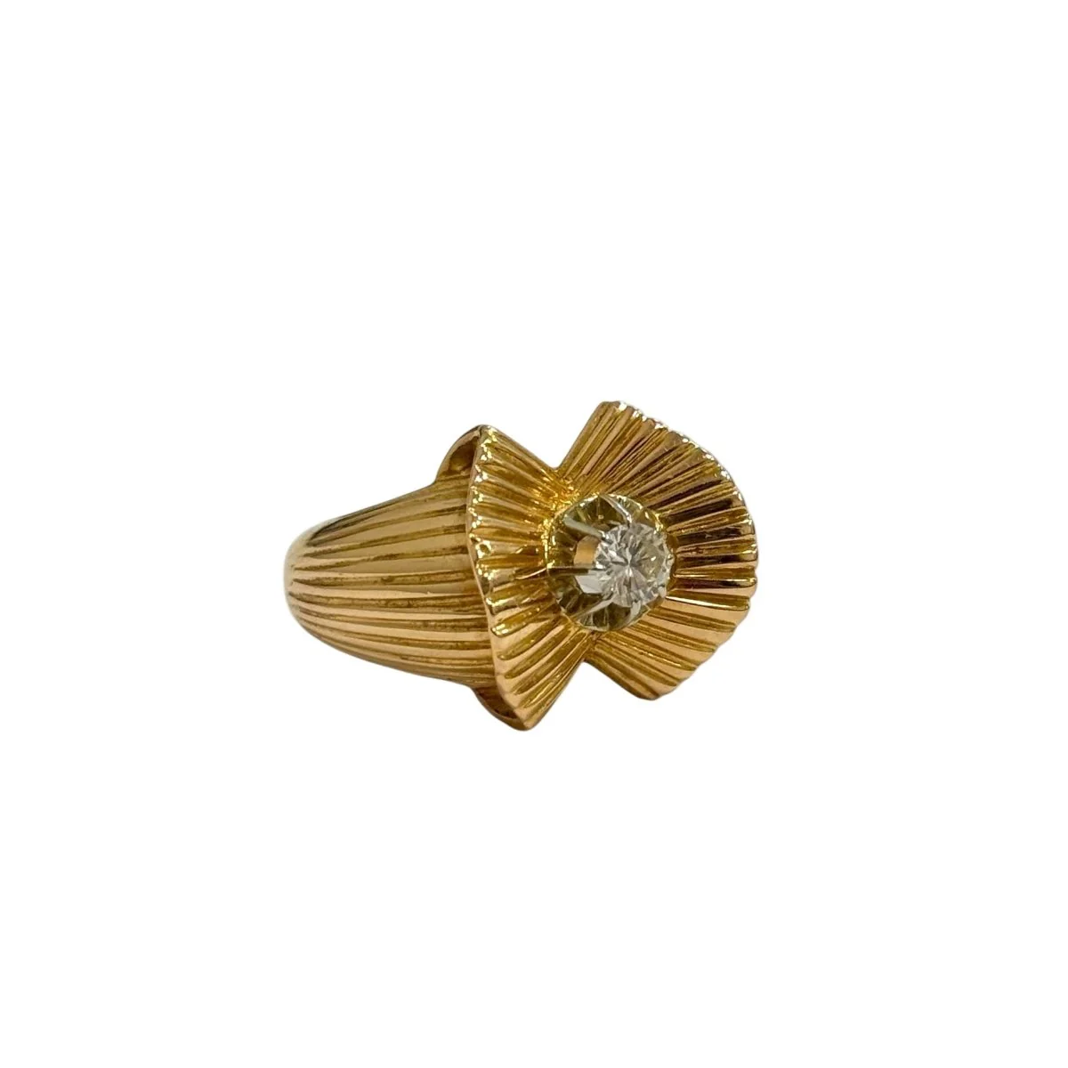 Bague Tank en or jaune et diamant - Image 5
