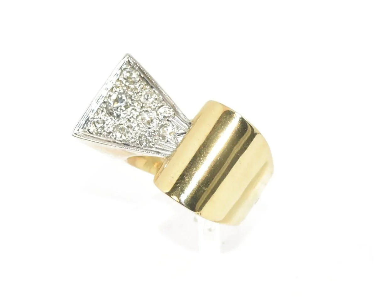 Bague Tank platine et diamant 1950 - Image 4