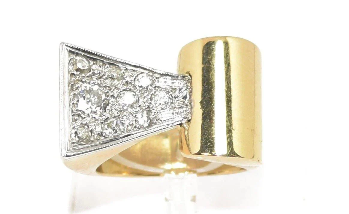 Bague Tank platine et diamant 1950 - Image 5
