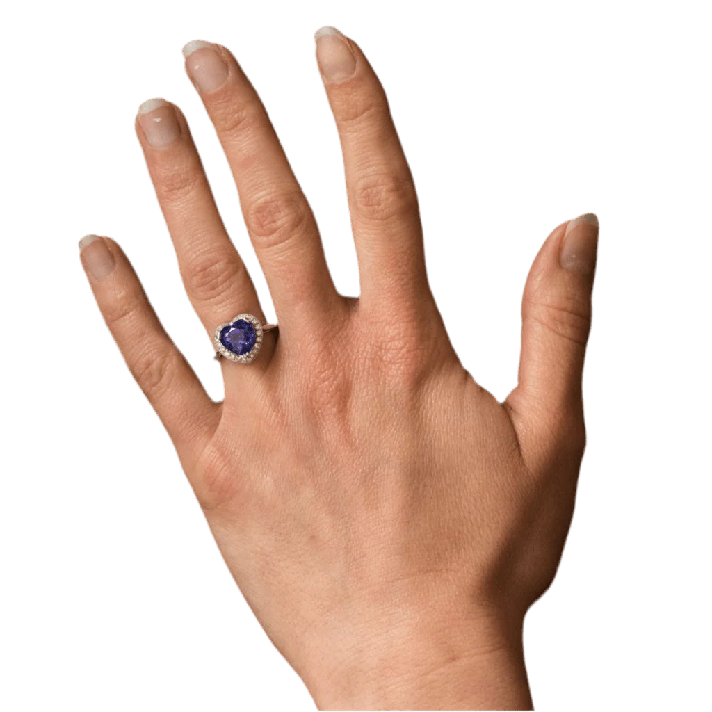 Bague Entourage en or blanc, tanzanite et diamants - Image 2