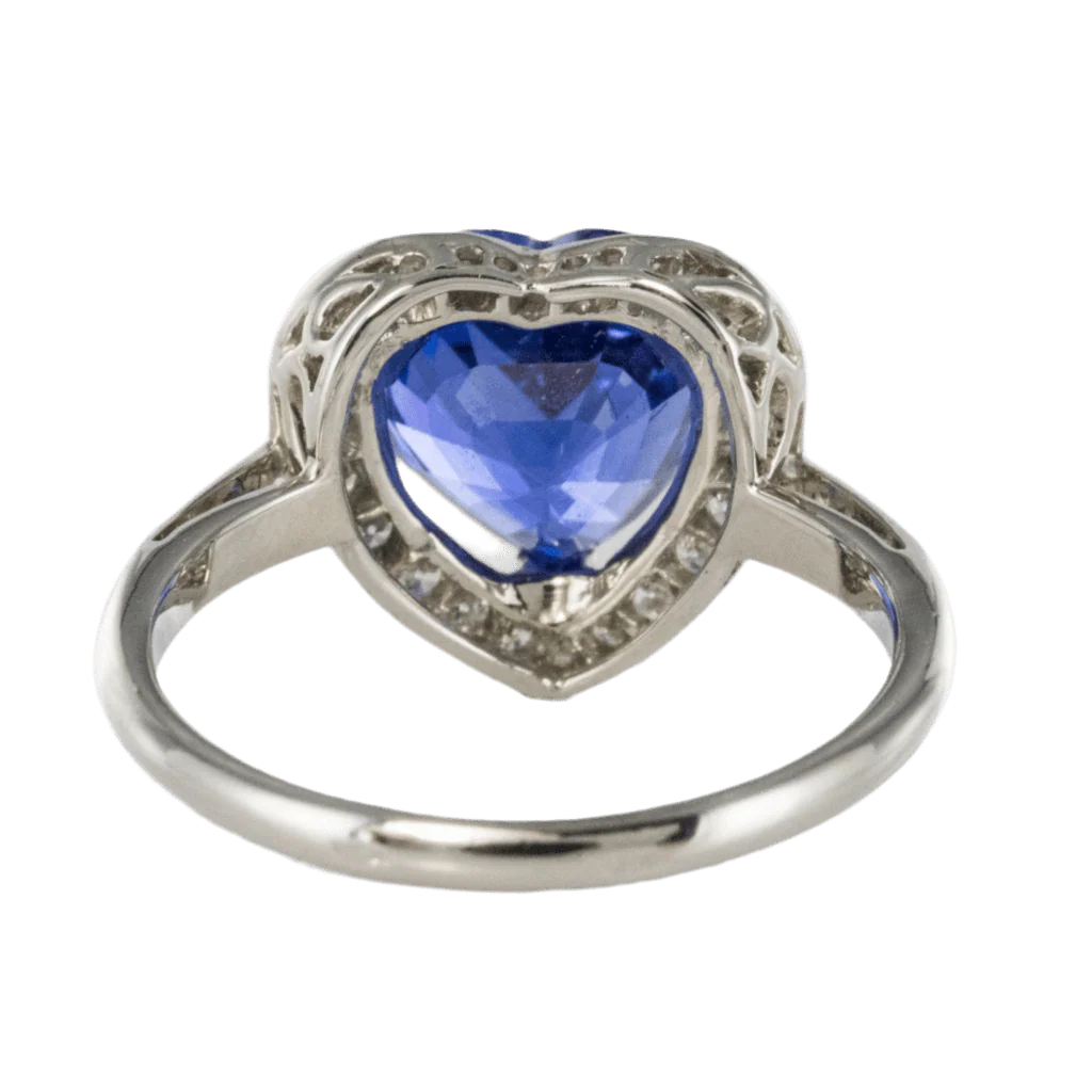 Bague Entourage en or blanc, tanzanite et diamants - Image 4