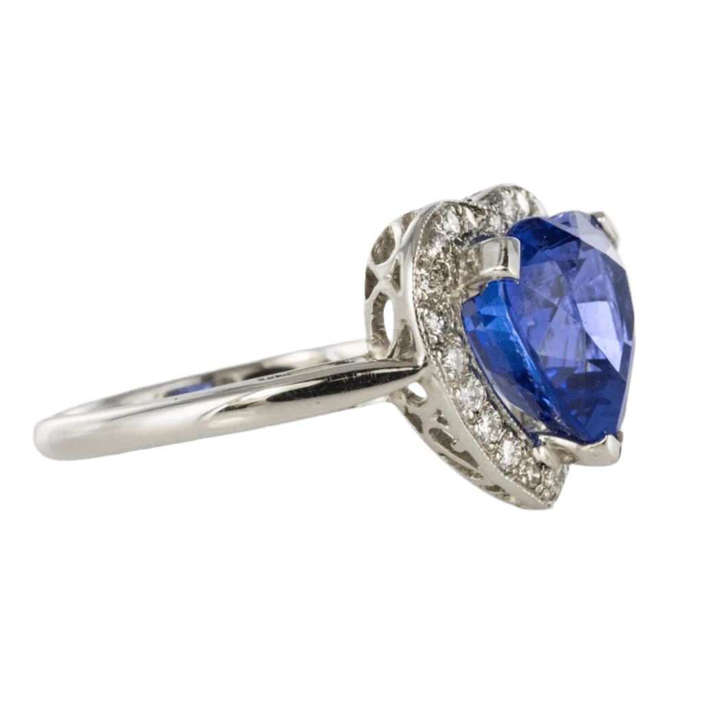 Bague Entourage en or blanc, tanzanite et diamants - Image 5