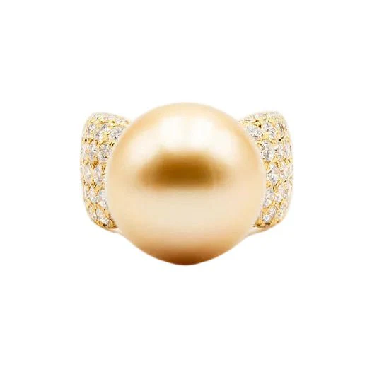 Bague Cocktail TASAKI en or jaune, perle et diamants - Image 3