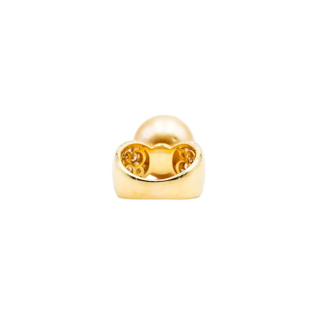 Bague Cocktail TASAKI en or jaune, perle et diamants - Image 6