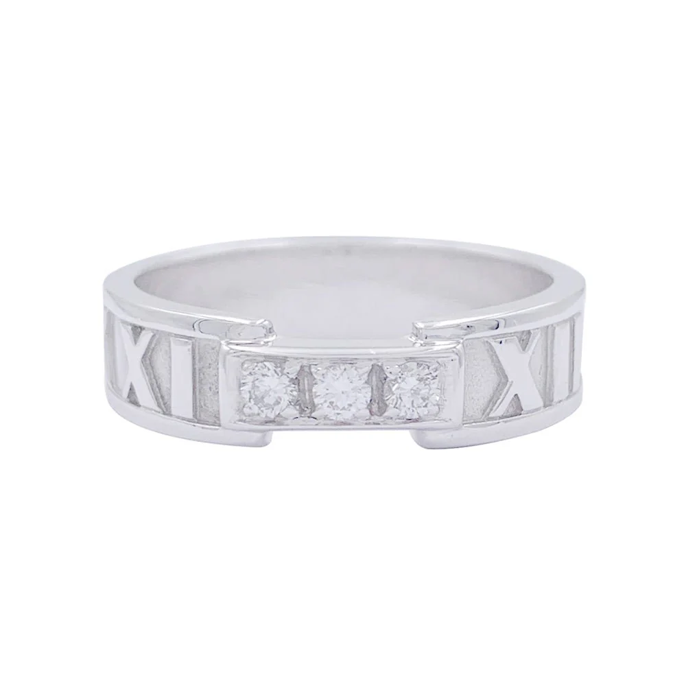 Bague TIFFANY & CO. "Atlas", or blanc, diamants