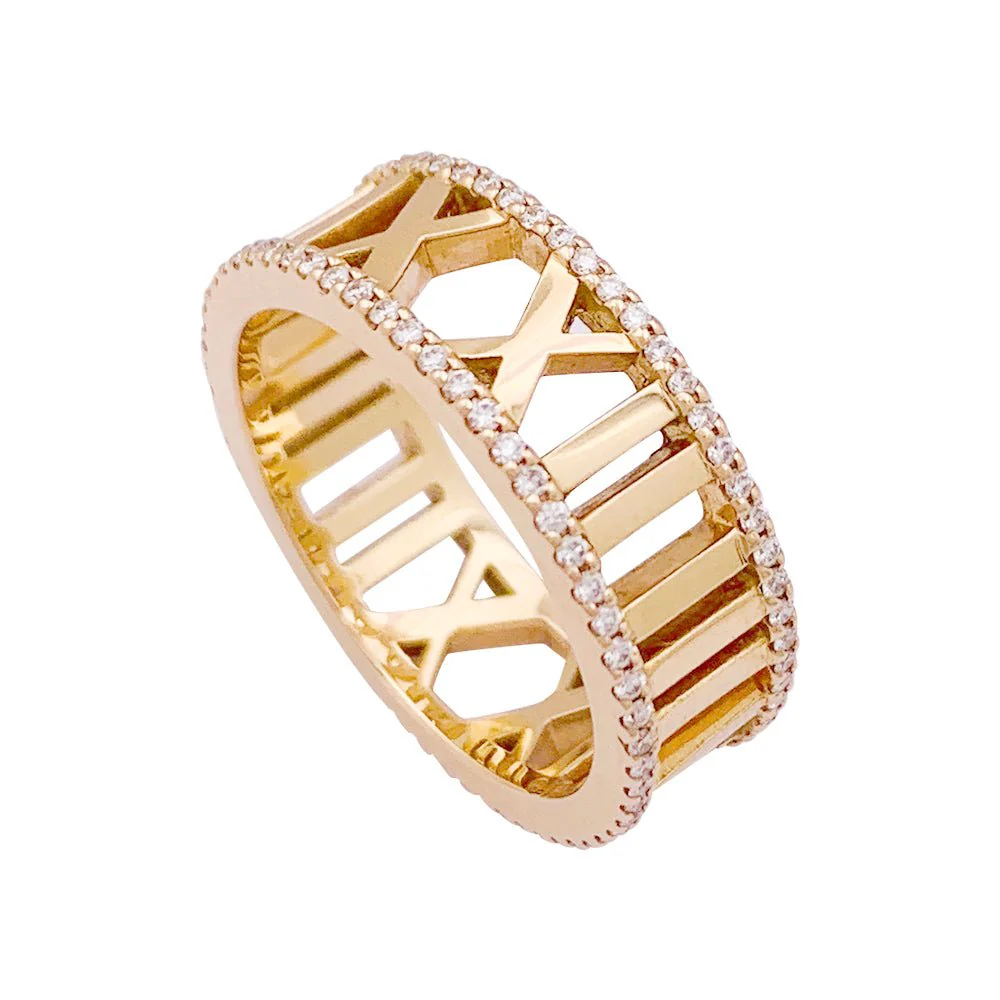 Bague TIFFANY & CO. "Atlas" en or rose et diamants - Image 4