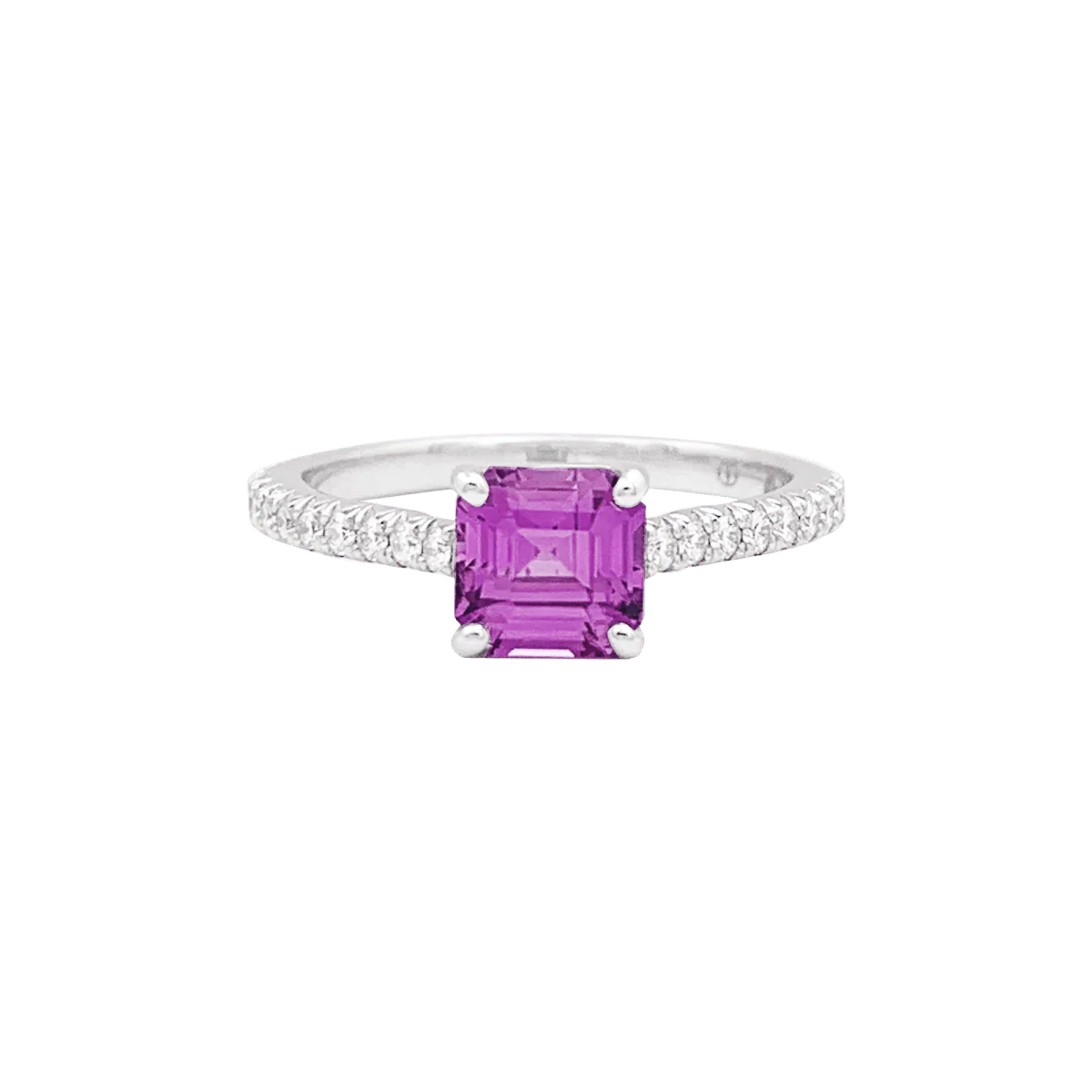 Bague TIFFANY & CO, "Novo" platine, saphir rose et diamants