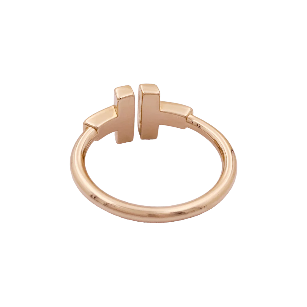 Bague Jonc TIFFANY & CO. "Wire" en or rose et onyx - Image 4