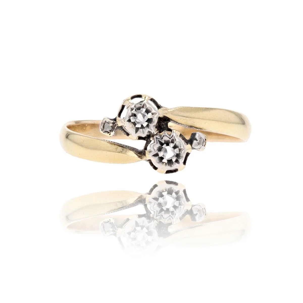 Bague Toi & Moi en or jaune et diamants
