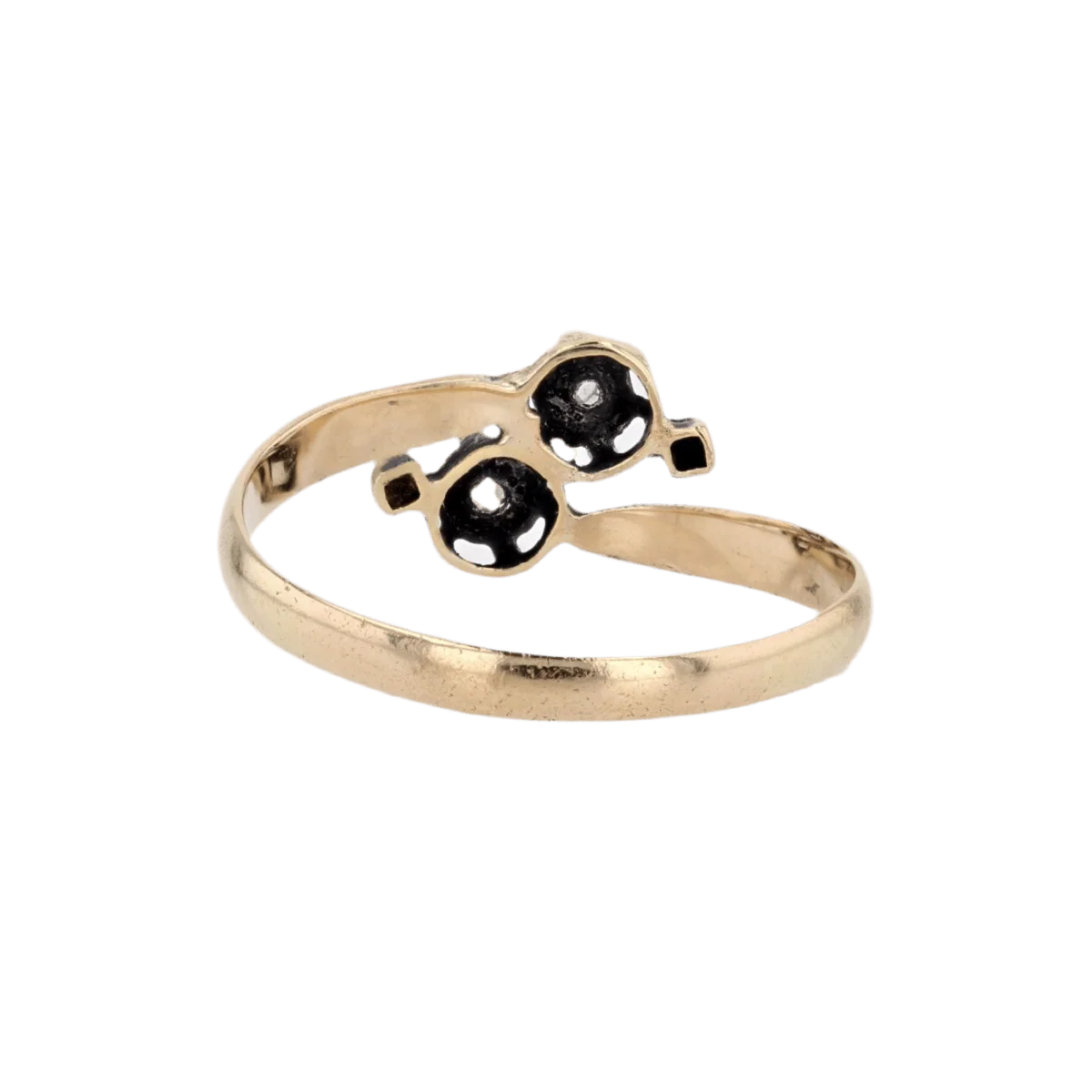 Bague Toi & Moi en or jaune et diamants - Image 4