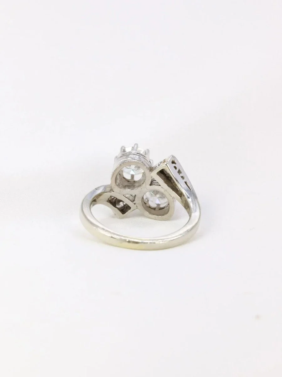 Bague toi et moi vintage en or et diamants 1.6 ct - Image 5