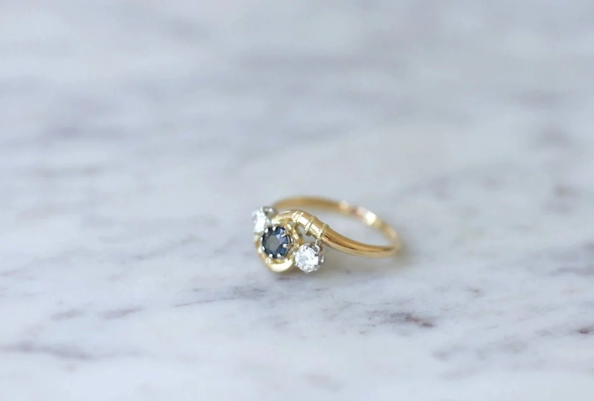 Bague toi et moi saphir, et diamants - Image 6