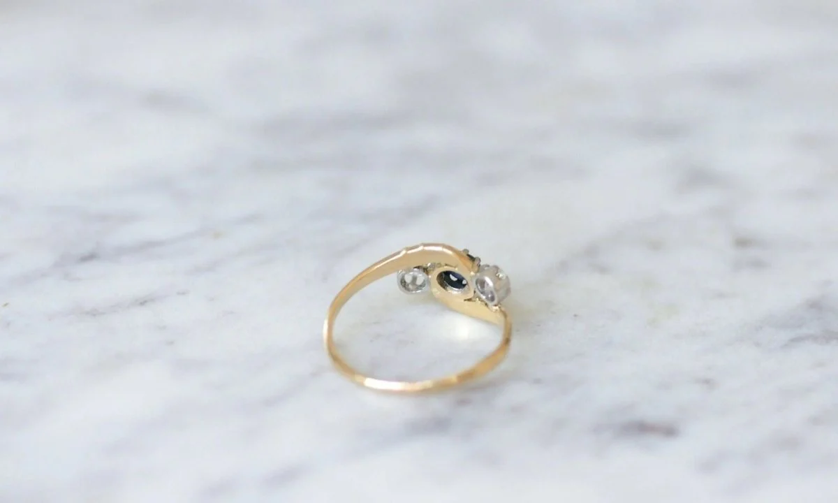 Bague toi et moi saphir, et diamants - Image 7