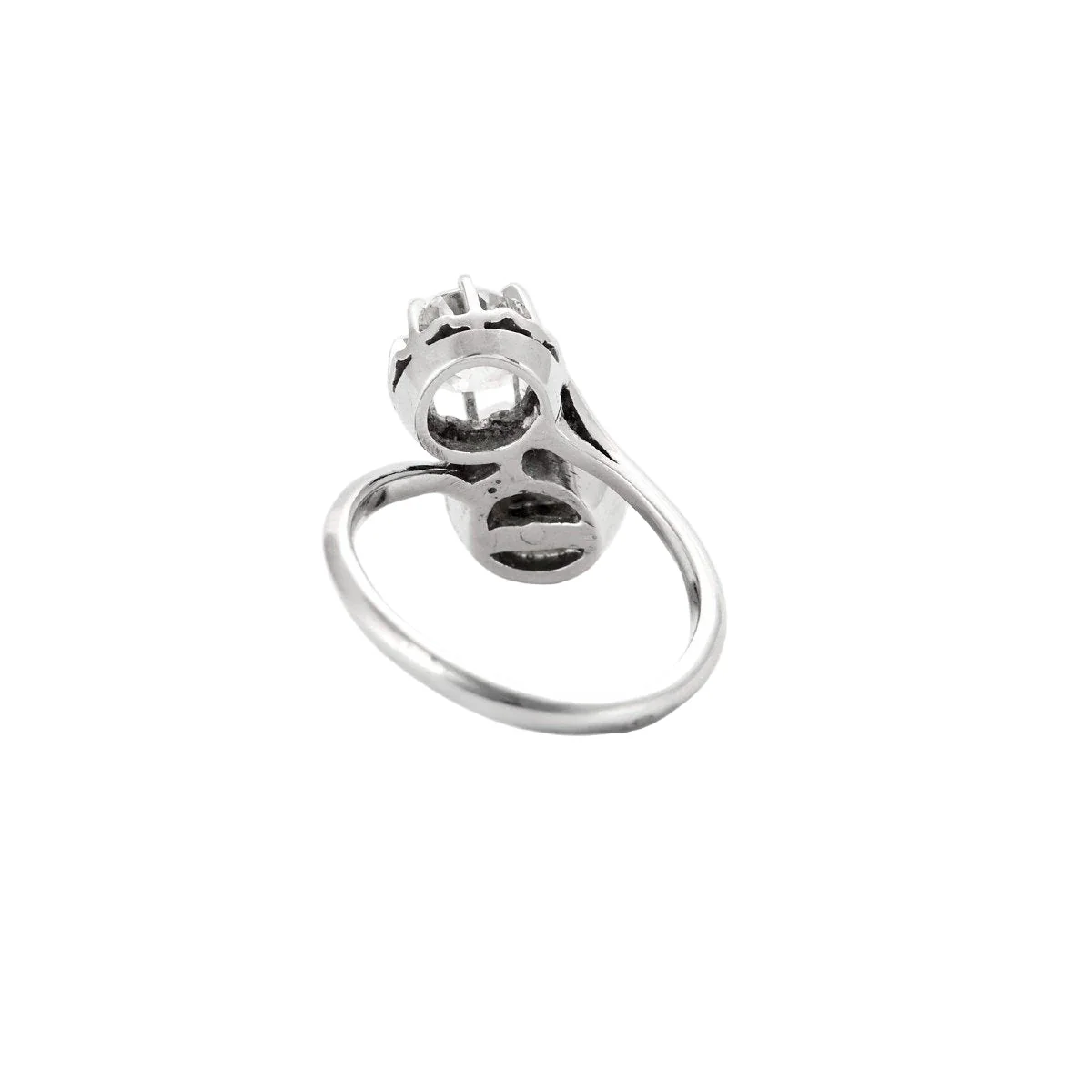 Bague Toi et Moi en or blanc, perle, et diamant - Image 5
