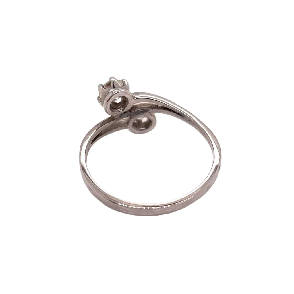 Bague Toi & Moi en or blanc et diamants - Image 2