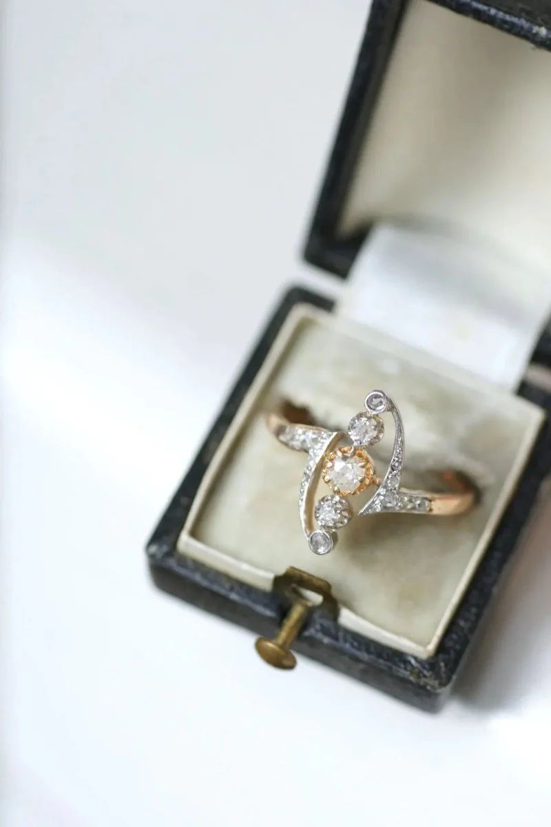 Bague Volutes diamants Belle Epoque - Image 5