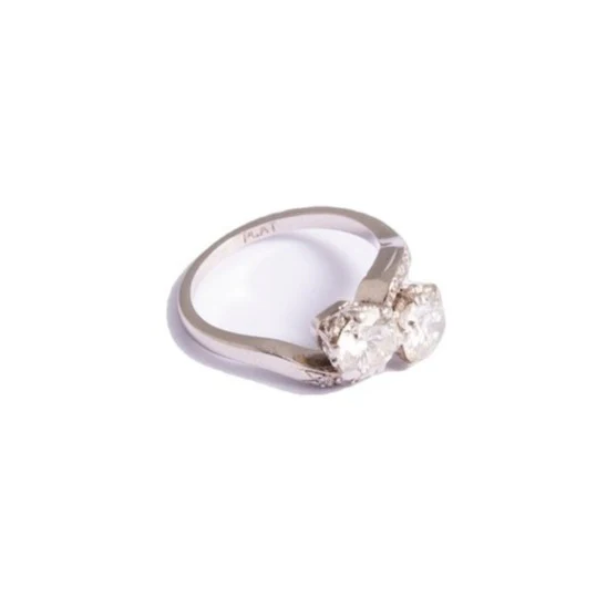 Bague Toi et Moi en or blanc et diamants - Image 2