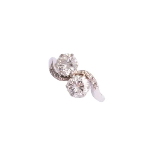 Bague Toi et Moi en or blanc et diamants - Image 4