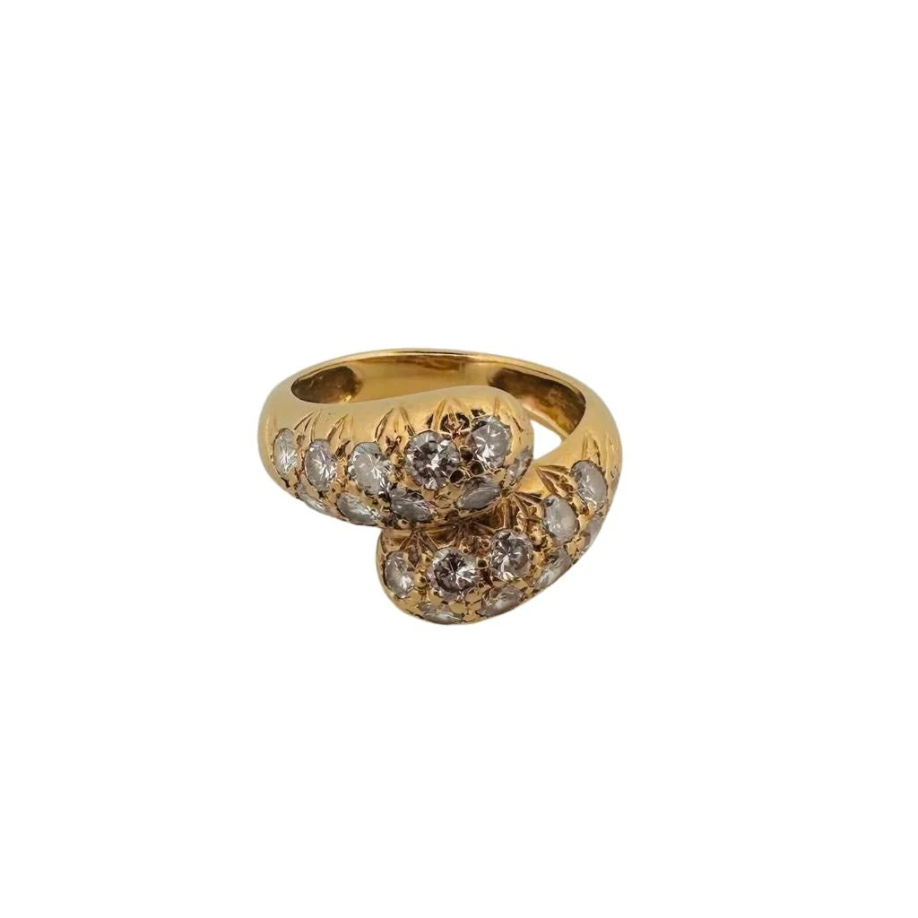 Bague Toi et moi en or jaune et diamants